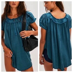 Free People We The Free Muse Tunic In Medium Teal Sapphire